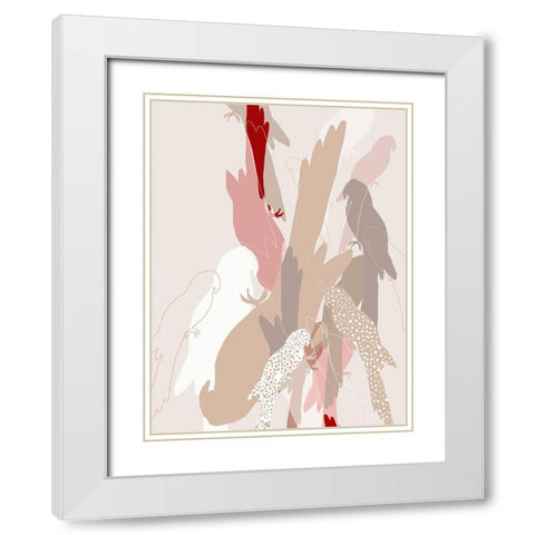 The Birds III White Modern Wood Framed Art Print with Double Matting by Bainbridge, Hope