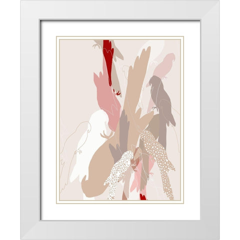 The Birds III White Modern Wood Framed Art Print with Double Matting by Bainbridge, Hope