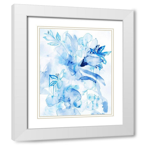 Lullaby Blue I  White Modern Wood Framed Art Print with Double Matting by Bainbridge, Hope