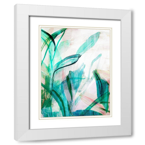 Green Graffiti I White Modern Wood Framed Art Print with Double Matting by Bainbridge, Hope