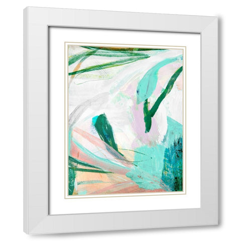 Green Graffiti II  White Modern Wood Framed Art Print with Double Matting by Bainbridge, Hope