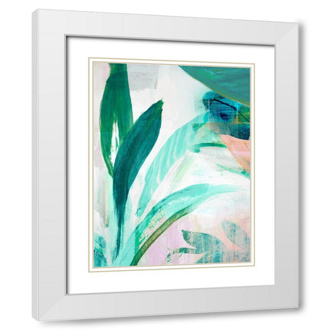 Green Graffiti III  White Modern Wood Framed Art Print with Double Matting by Bainbridge, Hope