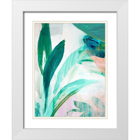 Green Graffiti III  White Modern Wood Framed Art Print with Double Matting by Bainbridge, Hope