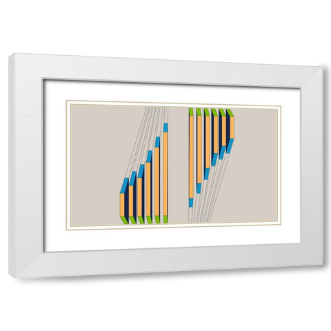 True Blue Shift  White Modern Wood Framed Art Print with Double Matting by Hauanio, Sandi