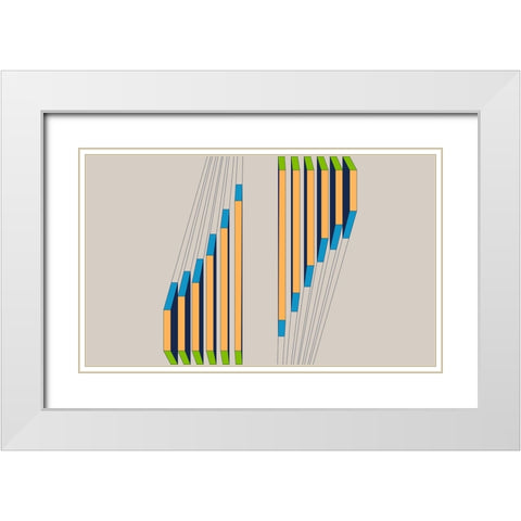 True Blue Shift  White Modern Wood Framed Art Print with Double Matting by Hauanio, Sandi