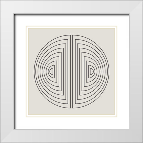 Semi MoonsÂ  White Modern Wood Framed Art Print with Double Matting by Hauanio, Sandi