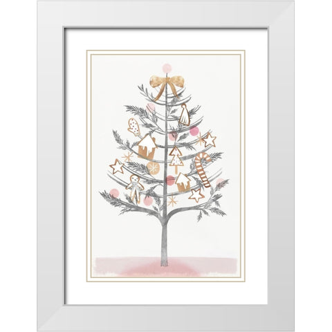 Ginger Bread Tree II  White Modern Wood Framed Art Print with Double Matting by PI Studio