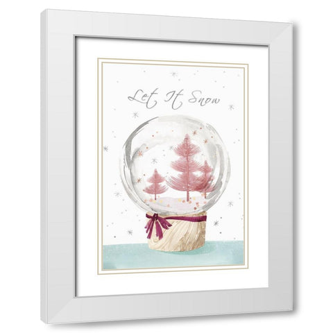 Let it Snow II  White Modern Wood Framed Art Print with Double Matting by PI Studio