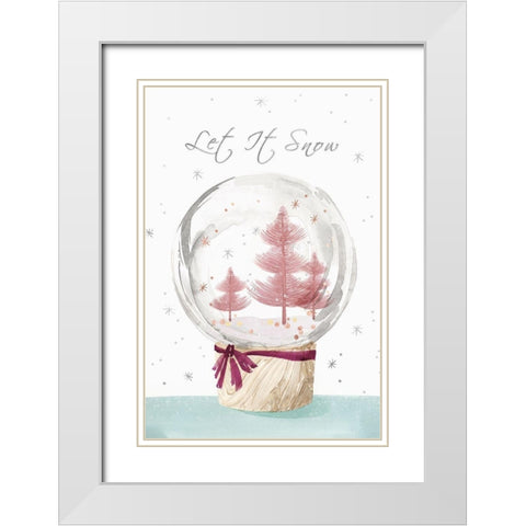 Let it Snow II  White Modern Wood Framed Art Print with Double Matting by PI Studio