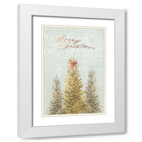 Evergreen Christmas  White Modern Wood Framed Art Print with Double Matting by PI Studio