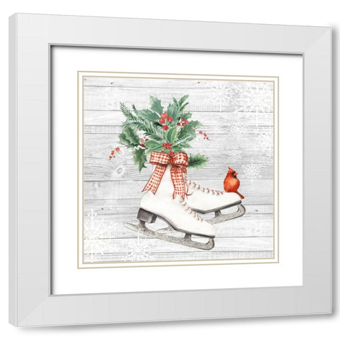 New Christmas II  White Modern Wood Framed Art Print with Double Matting by PI Studio