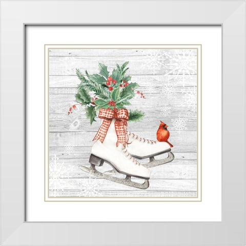 New Christmas II  White Modern Wood Framed Art Print with Double Matting by PI Studio