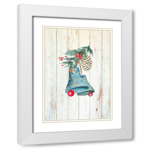 Christmas Bells  White Modern Wood Framed Art Print with Double Matting by PI Studio