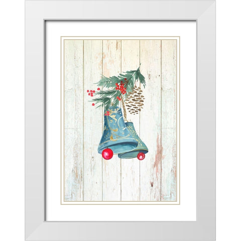 Christmas Bells  White Modern Wood Framed Art Print with Double Matting by PI Studio