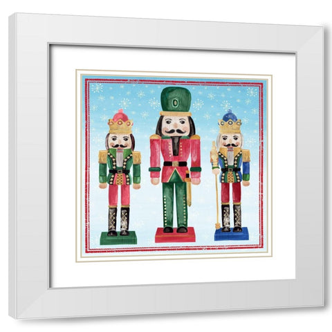 Three Nutcrackers I White Modern Wood Framed Art Print with Double Matting by PI Studio