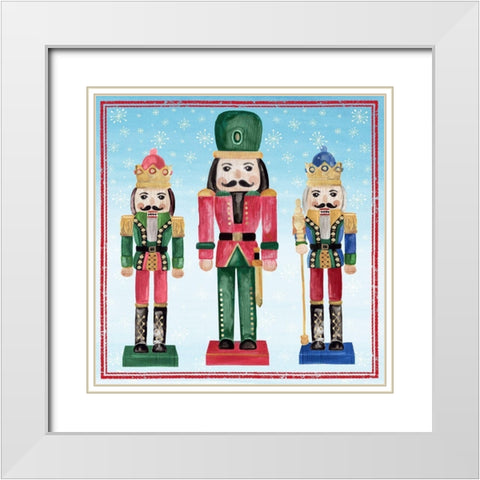 Three Nutcrackers I White Modern Wood Framed Art Print with Double Matting by PI Studio