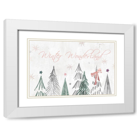 Walking in a Winter Wonderland  White Modern Wood Framed Art Print with Double Matting by PI Studio
