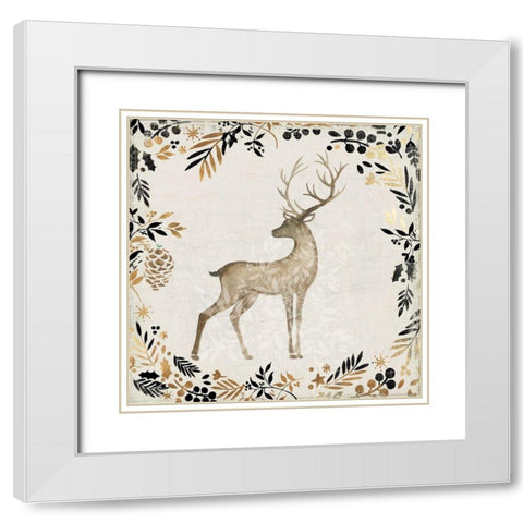 Dunder White Modern Wood Framed Art Print with Double Matting by PI Studio