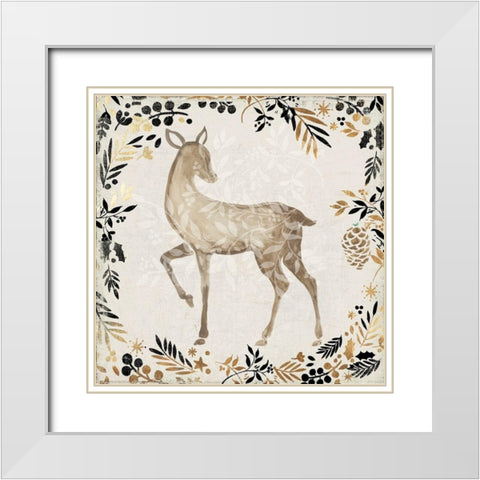 Prancer White Modern Wood Framed Art Print with Double Matting by PI Studio