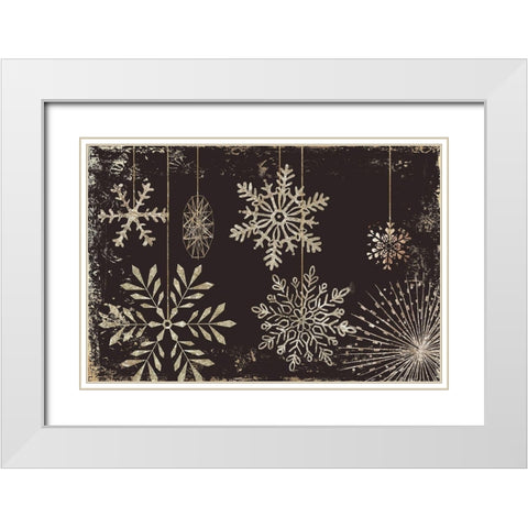 Starry Night Sky White Modern Wood Framed Art Print with Double Matting by PI Studio