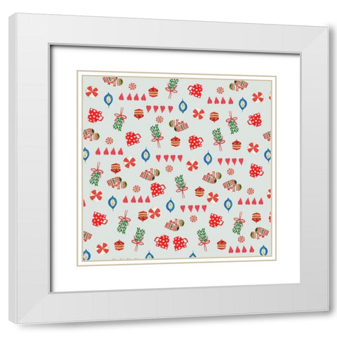 Symbols of Christmas  White Modern Wood Framed Art Print with Double Matting by PI Studio