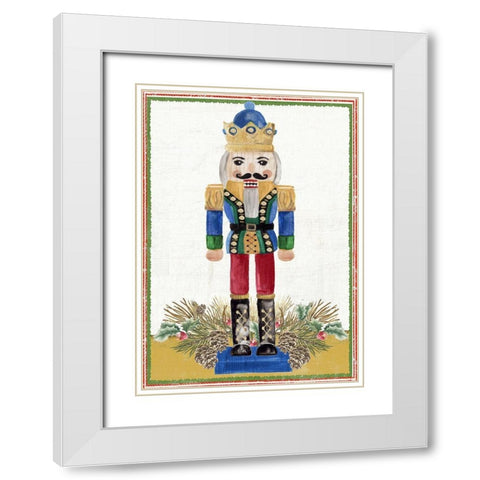 Wintery Nutcracker  White Modern Wood Framed Art Print with Double Matting by PI Studio