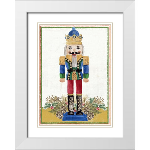 Wintery Nutcracker  White Modern Wood Framed Art Print with Double Matting by PI Studio