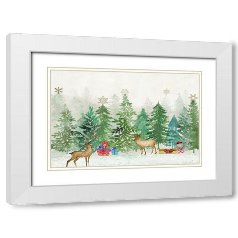 Magic of Christmas White Modern Wood Framed Art Print with Double Matting by PI Studio