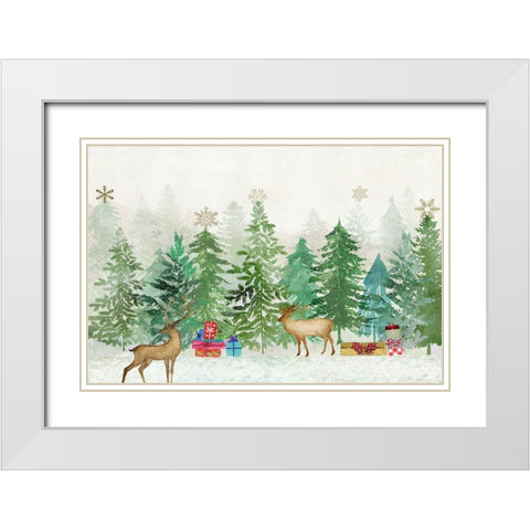 Magic of Christmas White Modern Wood Framed Art Print with Double Matting by PI Studio