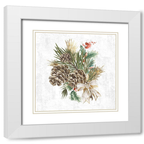 Spark Holiday Spirit White Modern Wood Framed Art Print with Double Matting by PI Studio