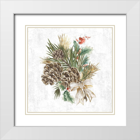 Spark Holiday Spirit White Modern Wood Framed Art Print with Double Matting by PI Studio