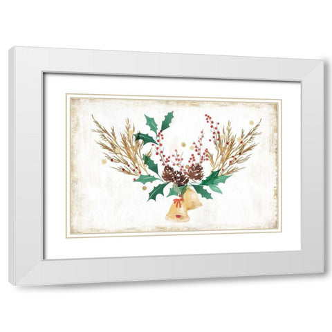 Jingle Bells White Modern Wood Framed Art Print with Double Matting by PI Studio