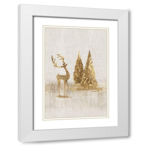 Graceful Winter Gift White Modern Wood Framed Art Print with Double Matting by PI Studio