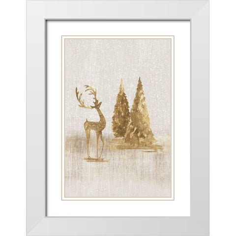 Graceful Winter Gift White Modern Wood Framed Art Print with Double Matting by PI Studio