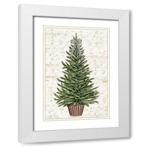 Everygreen Christmas Tree  White Modern Wood Framed Art Print with Double Matting by PI Studio