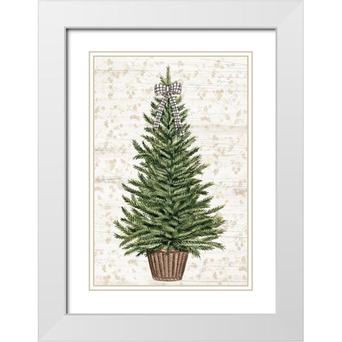 Everygreen Christmas Tree  White Modern Wood Framed Art Print with Double Matting by PI Studio