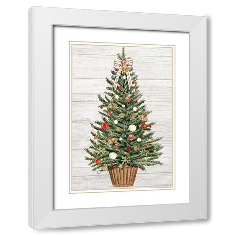 Holidays are Here White Modern Wood Framed Art Print with Double Matting by PI Studio