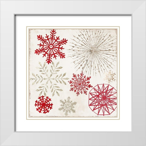 Merry Christmas Sparkles  White Modern Wood Framed Art Print with Double Matting by PI Studio