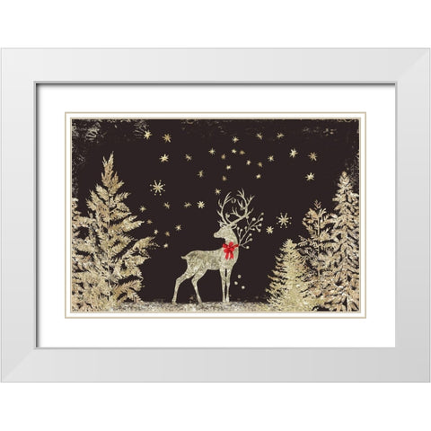 Prancer At Night  White Modern Wood Framed Art Print with Double Matting by PI Studio