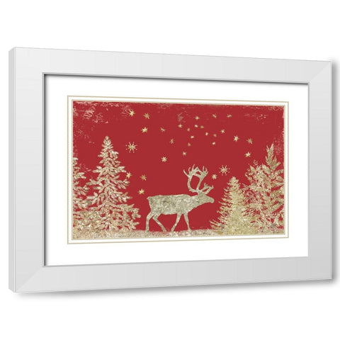 Golden Vixen  White Modern Wood Framed Art Print with Double Matting by PI Studio