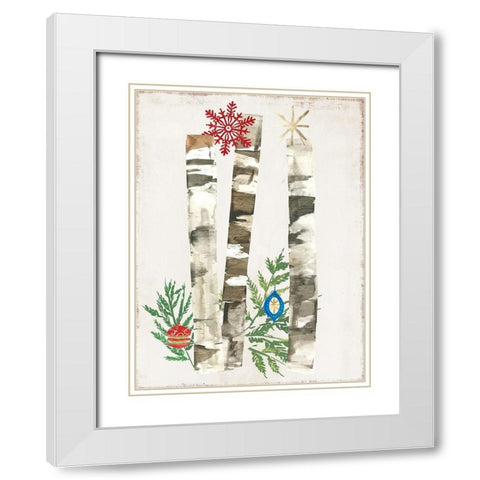 Jingle Bells White Modern Wood Framed Art Print with Double Matting by PI Studio