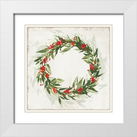 Classic Wreath  White Modern Wood Framed Art Print with Double Matting by PI Studio