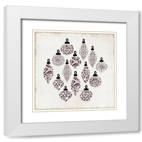 Ornament Pattern  White Modern Wood Framed Art Print with Double Matting by PI Studio