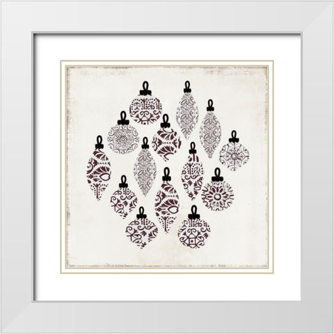 Ornament Pattern  White Modern Wood Framed Art Print with Double Matting by PI Studio