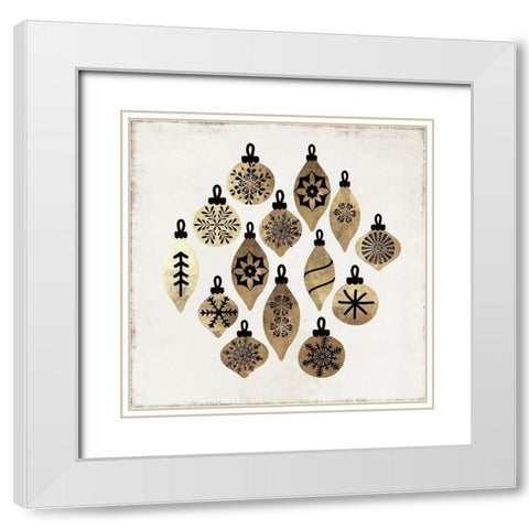 Golden Toys Pattern  White Modern Wood Framed Art Print with Double Matting by PI Studio