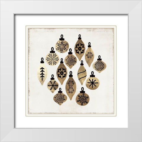 Golden Toys Pattern  White Modern Wood Framed Art Print with Double Matting by PI Studio