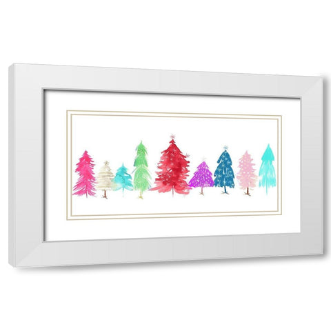 Merry and Bright White Modern Wood Framed Art Print with Double Matting by PI Studio