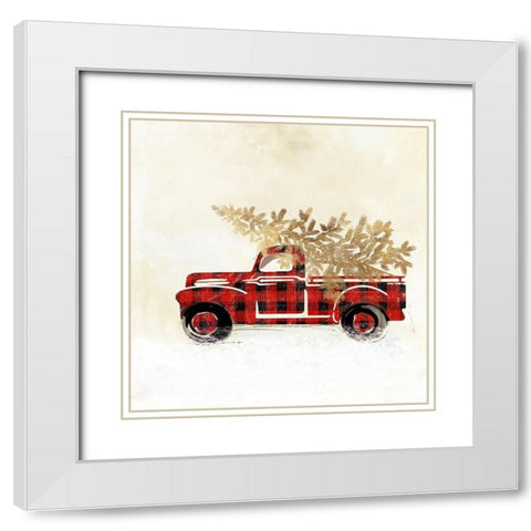 Deck the Halls I  White Modern Wood Framed Art Print with Double Matting by PI Studio