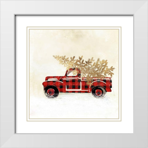 Deck the Halls I  White Modern Wood Framed Art Print with Double Matting by PI Studio