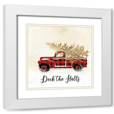 Deck the Halls II White Modern Wood Framed Art Print with Double Matting by PI Studio